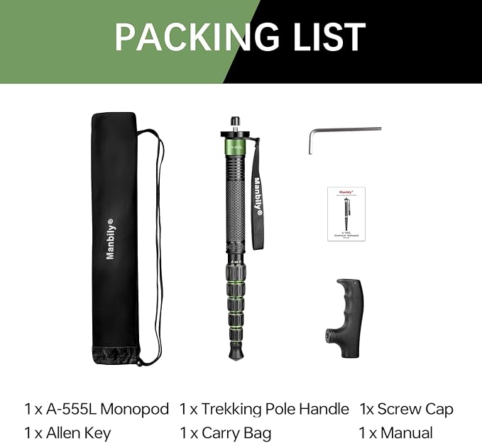 Manbily Camera Monopod Aluminum Portable Compact Lightweight Travel Monopod