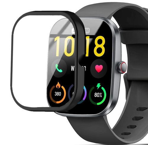 Compatible for Kuizil Smart Watch Case, Lamshaw Soft Slim TPU All Around Protective Shell Anti-Scratch Bumper Cover Case Compatible for Kuizil T70, WeurGhy T70 1.91" Smartwatch (Black+Black)