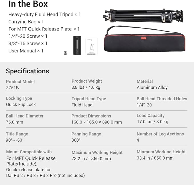 SmallRig AD-01 Video Tripod, Cameras 3751