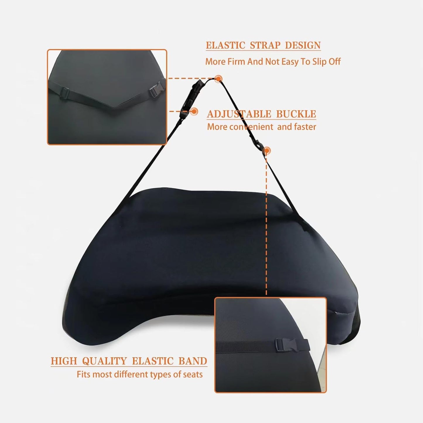 Super Comfy Lumbar Pillow, Lumbar Support Pillow for Back Pain Relief with Adjustable Strap, 100% Memory Foam & Breathable Removable Cover, Ergonomic Design - Softness Back Support Pillow(Gray)