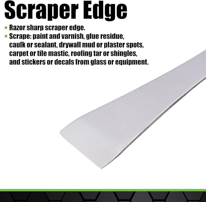 Grip 2 pc Stainless Steel Pry Bar & Scraper Set - 6" and 9" Pry Bar & Scraper - Removes Molding Around Doors, Flooring, Windows - Home, Garage, Barn, Workshop