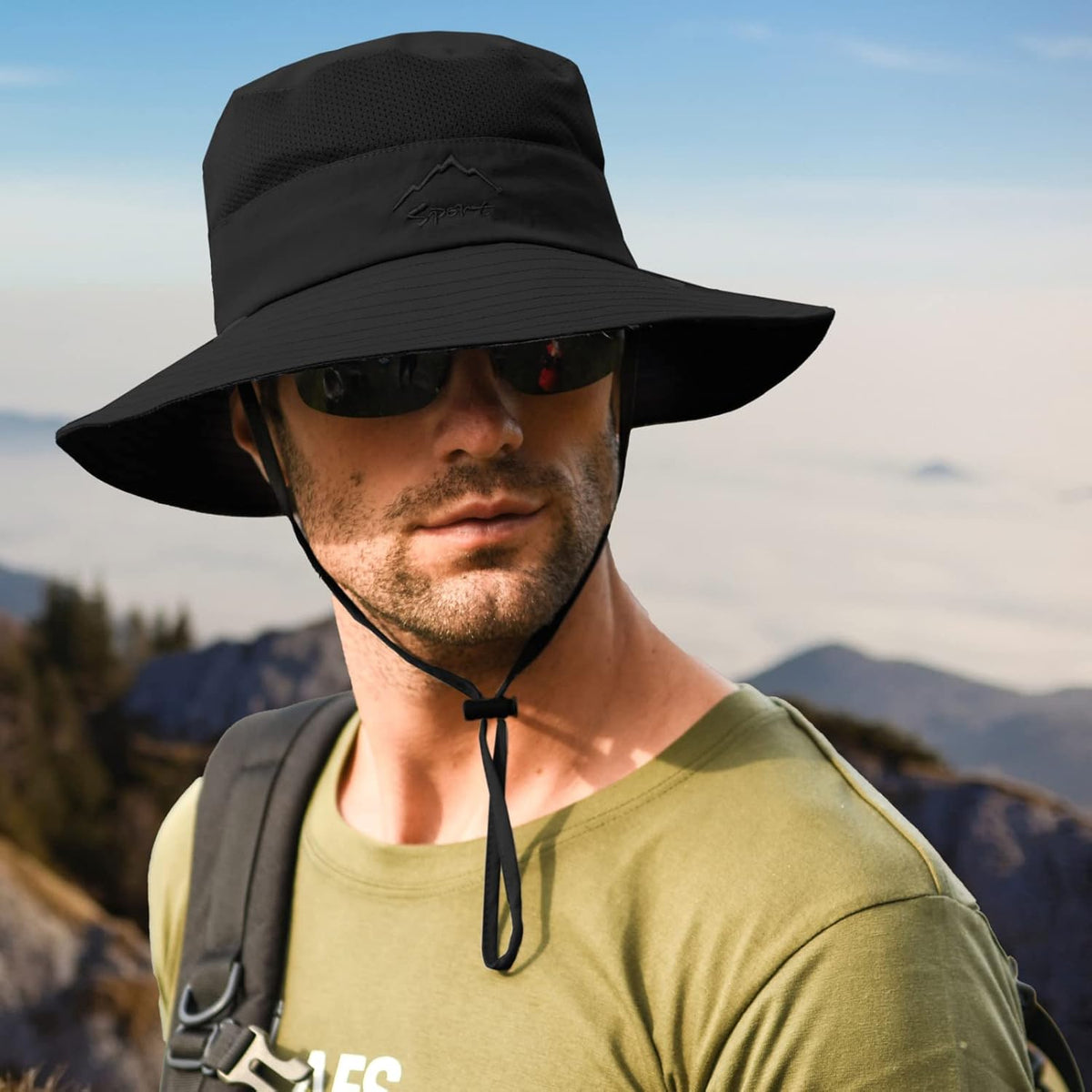 Skiennix Fishing Hat - Sun Protection with Removable Mesh Face & Neck Flap | Windproof Strap for All