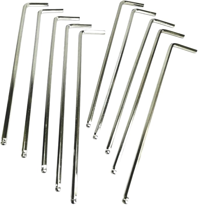 10pcs 3mm Ball End Allen Wrench sets,3mm Hex Key Wrench set,3mm ball end Hex Driver allen key Door Key L Shaped hex wrench set with Long Arm 120mm lengh.3mm ball end hex wrench