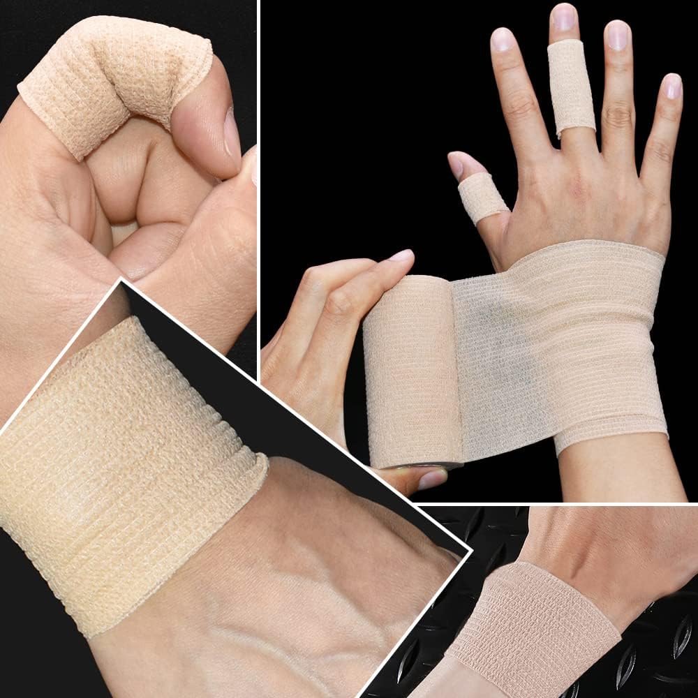Self-Adhesive Bandage Wraps by 12Pcs | 2in x 5 Yards - Ideal for Sports, Wrist, Ankle Support
