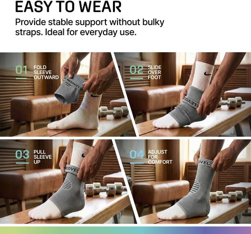 Modvel Ankle Brace - Compression Ankle Sleeve for Sprains & Tendonitis Relief | Right/Left Support