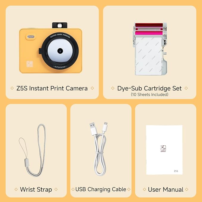 HPRT Z5S Instant Camera & Photo Printer 2-in-1, 3 Pass Dye Sublimation