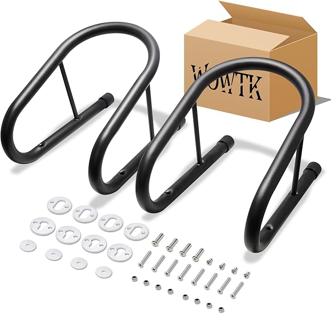 WOWTK 6.5" Removable Dirt Bike Wheel Chock w/Mount Kit,6 1/2 in. wide Motorcycle Trailer Locking Wheel Chock Tire Holder,Pack of 2