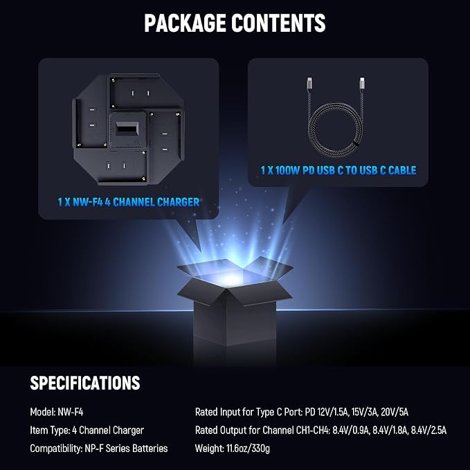 Neewer NP-F970 4 Channel Charger