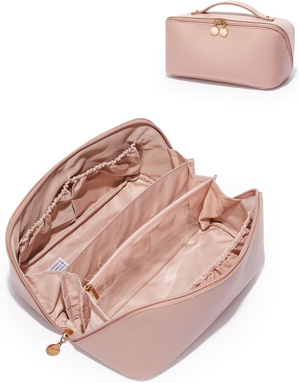 EACHY Travel Makeup Bag for Women, Personalized Initial C Cosmetic Bag