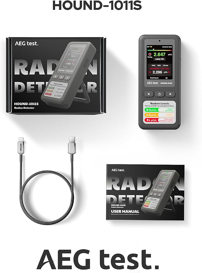 HOUND-1011S Portable Radon Detector, High-Accuracy Sensor