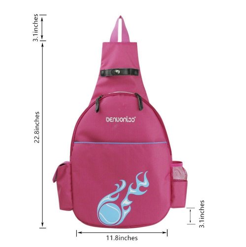 Klau Nylon Tennis Badminton Racquet Backpack Tennis Racket Case Outdoor Sports Bag Rose Red for Tennis Beginners