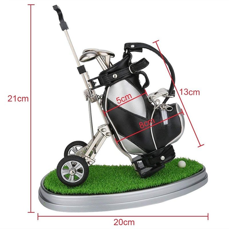 Seadream Golf Gift Set,Golf Pen Holder Set with Lawn Base and 3 Pens (Silver+Black)