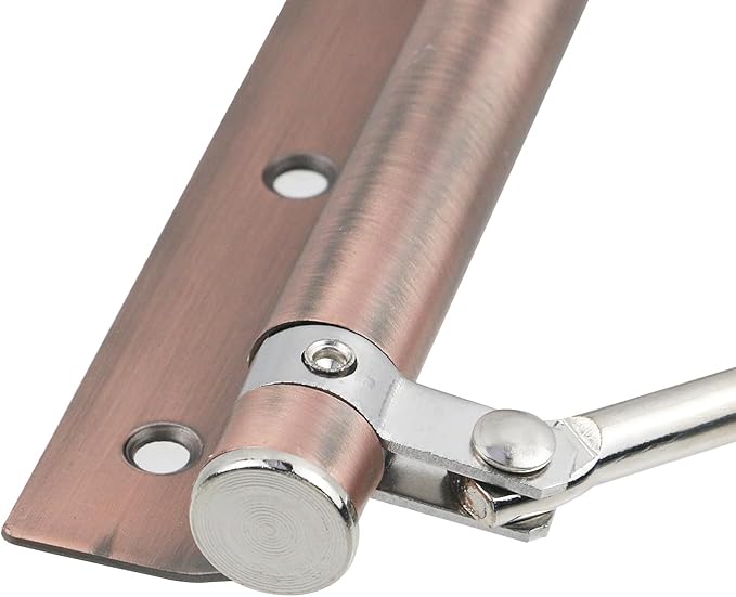Geesatis 1Pcs Safety Spring Door Closer, Stainless Steel Adjustable Automatic Door Closer,Right or Left Wing Door(Antique Red)