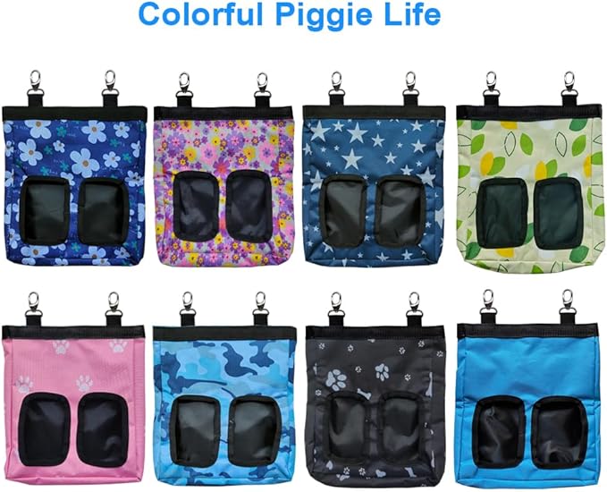 Guinea Pig Hay Feeder, Hanging Rabbit Hay Feeder Bag for Guinea Pigs Bunnies Chinchillas. Camoblue