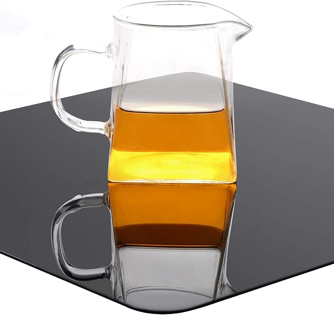 2 Packs 12 x 12 Inch Acrylic Black Reflective Display Table Riser
