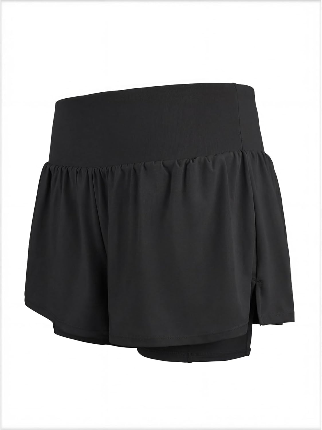 Stelle Women's 2-in-1 Running Shorts - High Waisted Athletic Gym Shorts with Liner Pockets