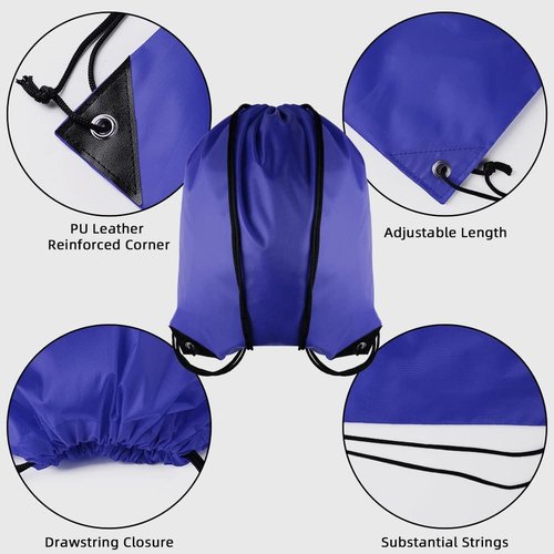 GoodtoU Drawstring Backpack - 48 Pcs Blue Drawstring Bags for Gym & Travel Use