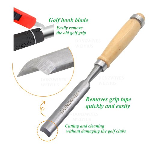 DONZWIYES Golf Grip Tape Stripper Remove Tool with Golf Hook Blade Perfect for Graphite and Steel Shafts Tape Remover,Golf Grip Repair Kits