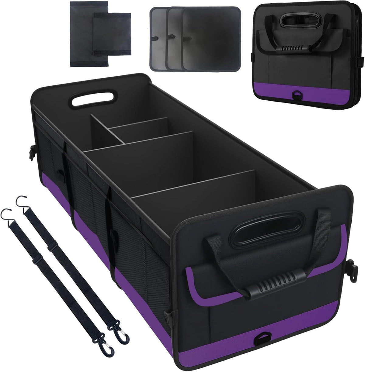 AOPHY Foldable Trunk Organizer for Car SUV Truck 95L | Collapsible storage bin with straps. Waterproof and sturdy. Fits sedans too. Folds flat when not in use. Great for drivers.