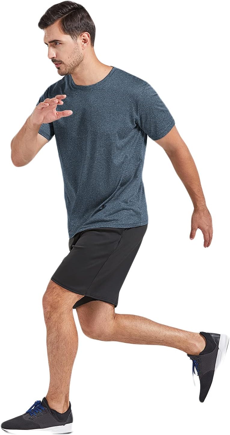 Skiennix Men's Dry Fit T-Shirts - Athletic Short Sleeve Tees for Gym & Running | 5 Pack