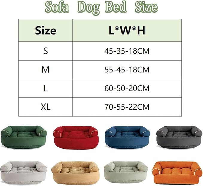 Suede Sofa Dog Bed, Multiple Sizes Orthopedic Memory Foam Mattress, Durable and Calming, Washable Dog Bed with Anti-Slip Bottom L brightRed