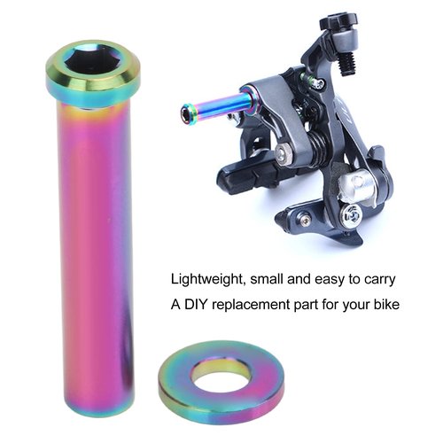 Bnineteenteam M6x40mm Alloy C Clamp Fixed Nuts, Road C Brake Pivot Nuts with Washer for Mountain Road Bike (2 Pieces, Colorful)