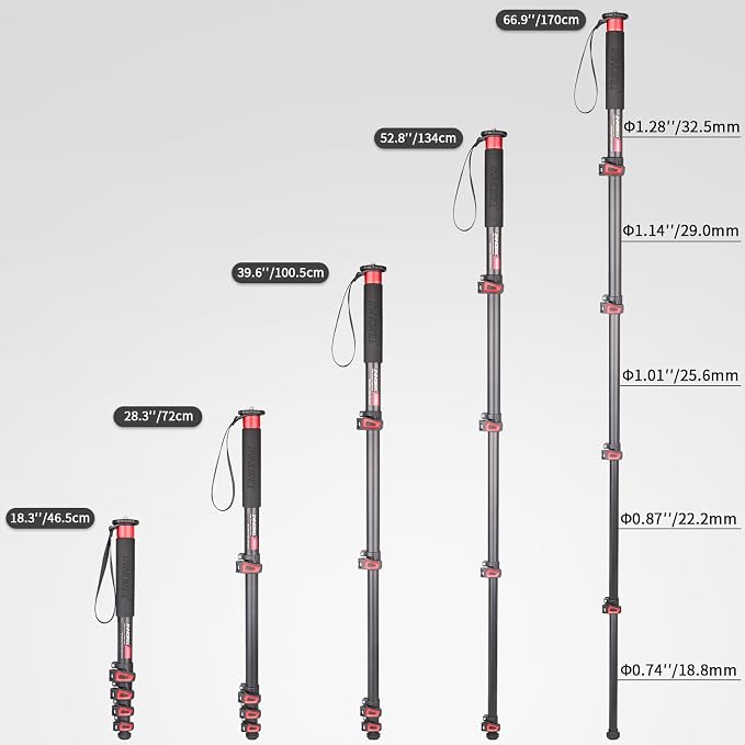 66.9in/170cm Camera Monopod INNOREL VM80A Aluminum Alloy Portable Compact