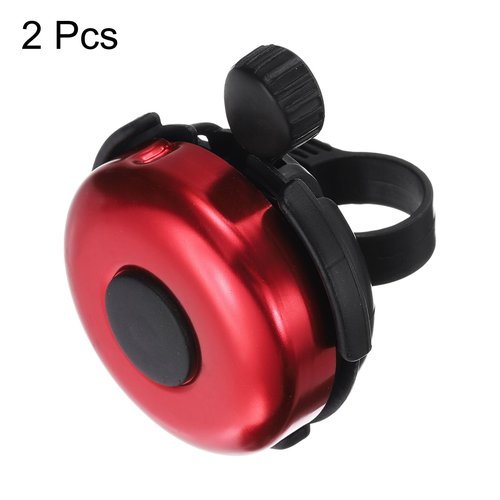 HARFINGTON 2pcs Bike Bell Classic Bicycle Bell with Loud Crisp Clear Sound Bike Ring Bell Aluminum Bike Accessories for Adults Children Road Mountain Bike, Red