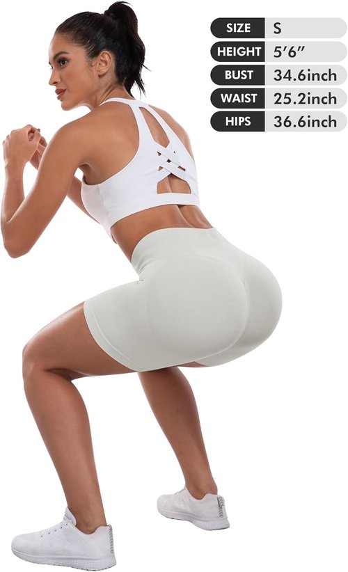 ATHVOTAR Women's High Waisted Gym Shorts - Seamless Butt Lifting Scrunch Design for Comfort