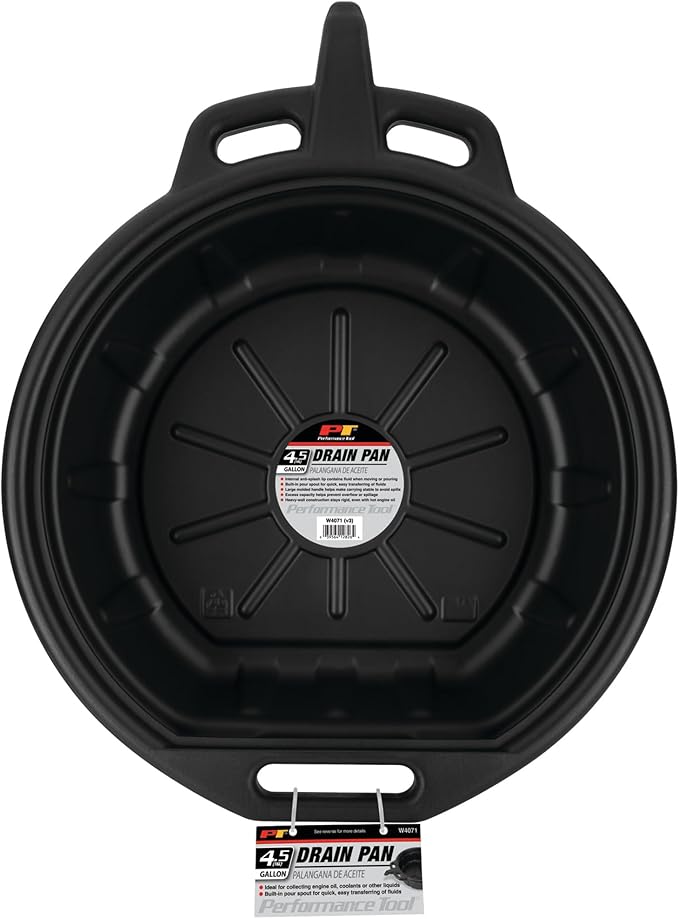 Performance Tool W4071 Black Oil Drain Pan (4.5 gallon)