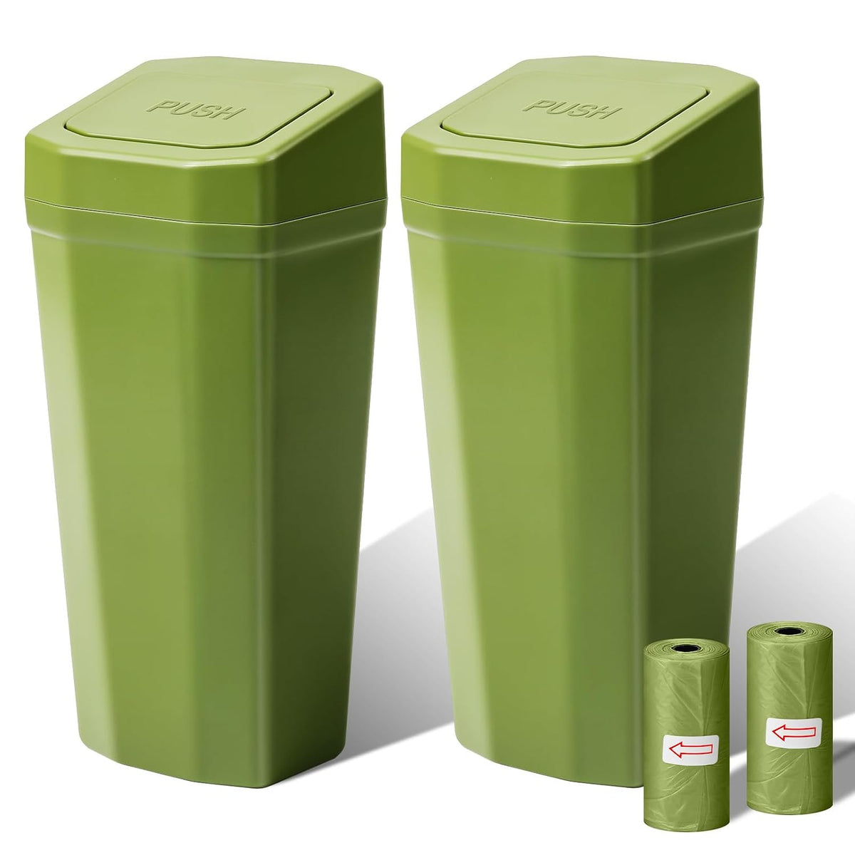 Car Trash Can with Lid - 2 Packs Mini Car Garbage Can Bin for Cup Holder - Beige Small Leakproof Vehicle Trash Bin for Back Seat, Cute Automotive Accessories Organizers and Storage for Door SUV Truck