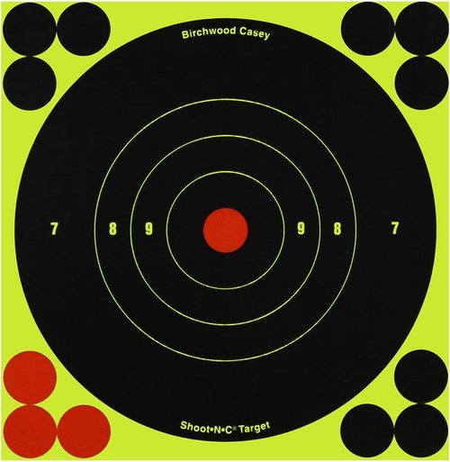 Birchwood Casey Bullseye Paper Shooting Target - 6" Diameter for Accurate Practice