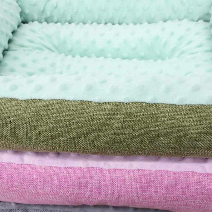 Large Dog Bed with Non-Slip Bottom, Waterproof Orthopedic Cushion, Machine Washable Rectangle Pet Mat - Thick Cozy Bed for Big Dogs(19.69''X4.72''X15.75'',Pink)