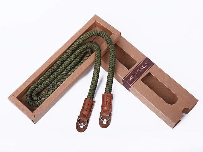 Vintage Handmade Cotton Leather Camera Neck Strap