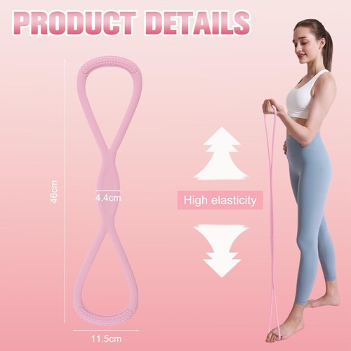 Figure 8 Resistance Band - Non-Slip Handles for Home Gym | Ideal for Yoga, Pilates & Therapy (25 lbs)