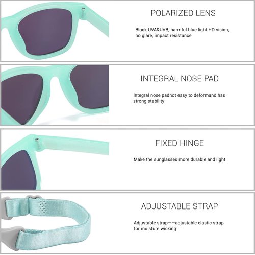 MAXJULI Baby Sunglasses - Safe & Soft Design with Adjustable Strap | BPA-Free for 0-24 Months