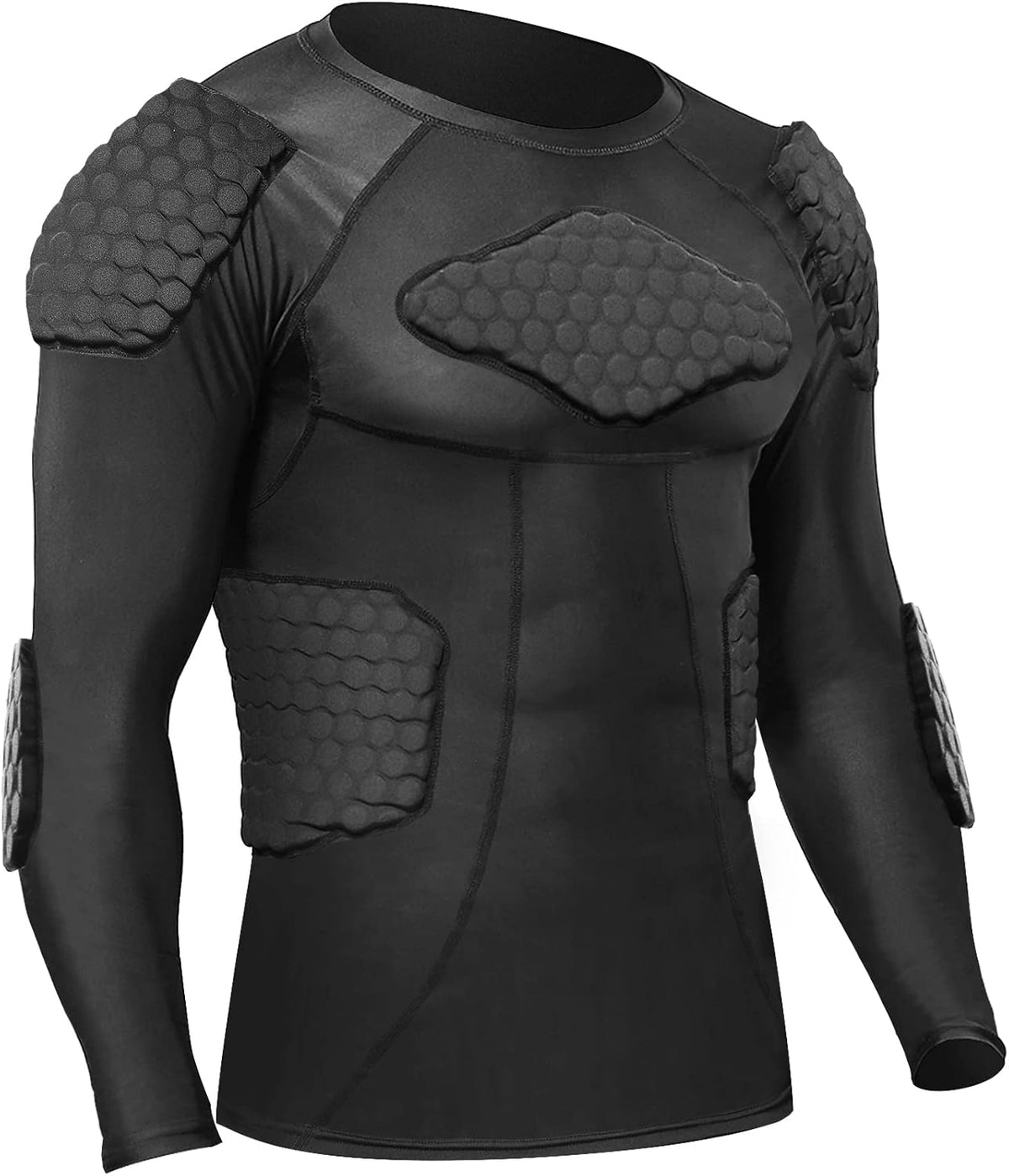 Zicac Men's Compression Rash Guard - Shock-Absorbing Protective Shirt for Soccer & Basketball