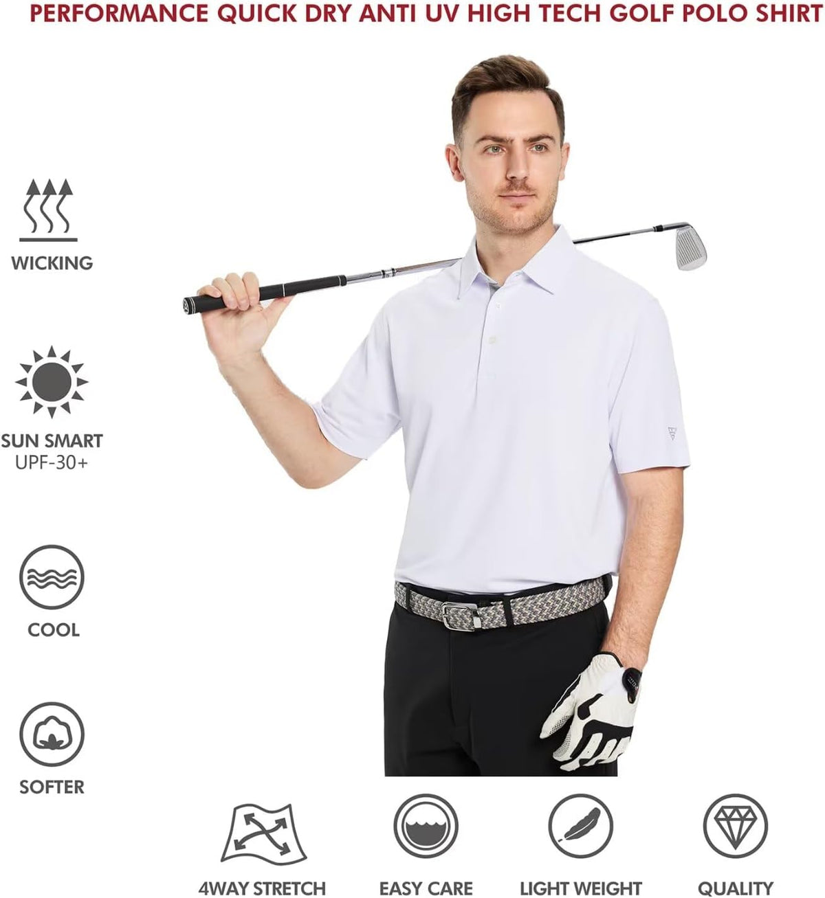 Skiennix Men's Golf Polo Shirt - Moisture-Wicking Dry Fit Performance | Short & Long Sleeve Options