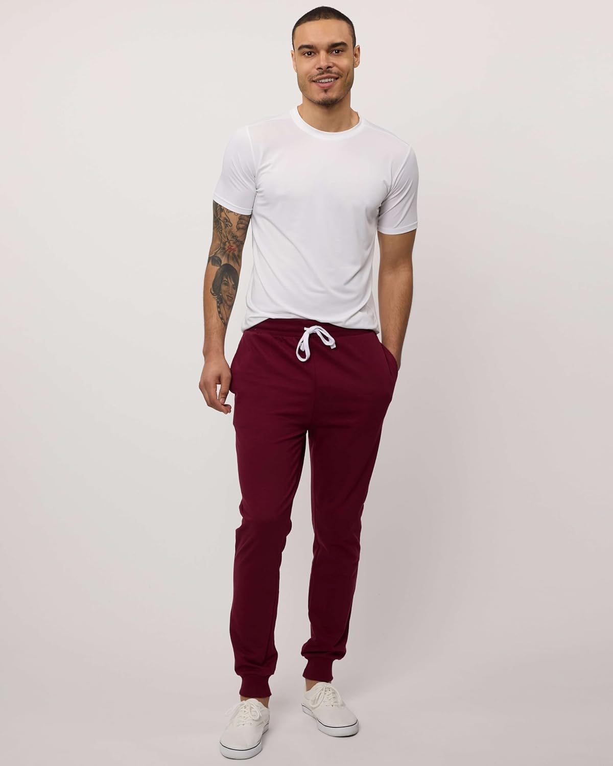 Real Essentials Men's French Terry Fleece Jogger Sweatpants - 3 Pack with Pockets | Big & Tall Available