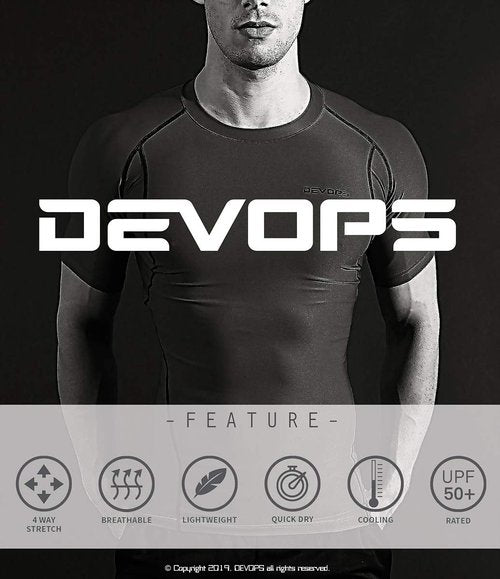 DEVOPS Men's Quick Dry Athletic T-Shirts - 3-Pack Sun Protection for Running & Workouts