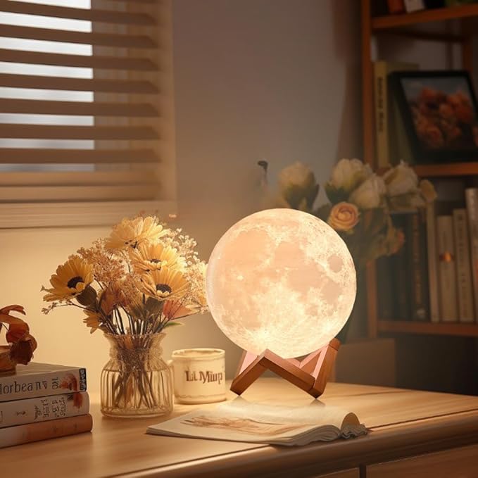 CPLA Moon Lamp Upgrade 128 Colors, Easter Gifts for Kids Girls Boys Teens, Remote & Touch Control, Diameter 6 INCH