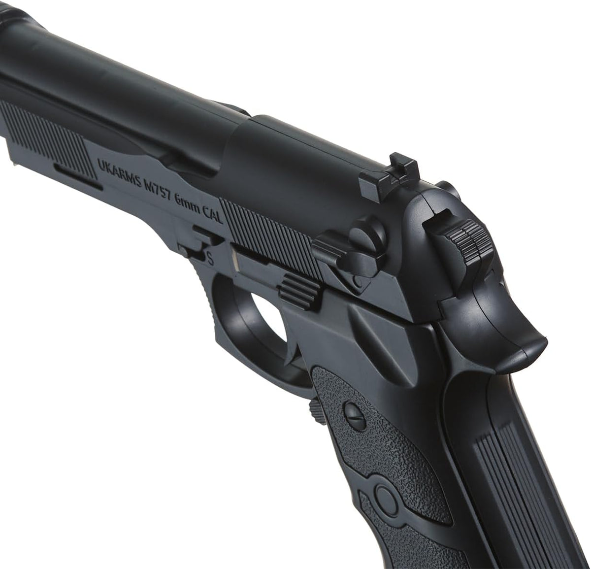 UKARMS V038 Spring Powered Airsoft Pistol - Sleek Black Design for Enhanced Gameplay
