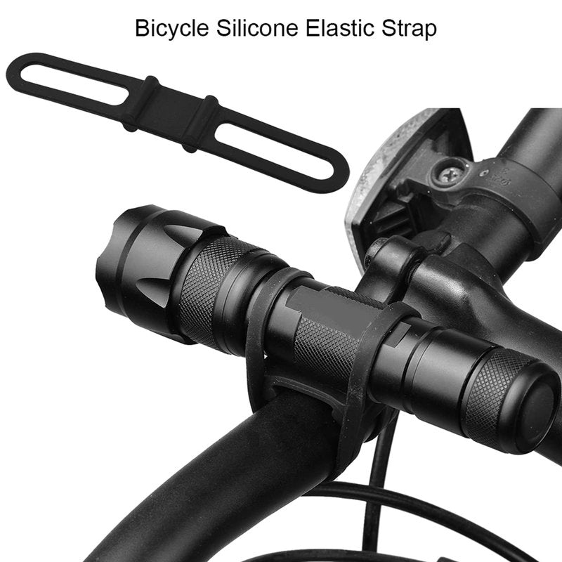 Socobeta 5PCS Universal Cycling Light Clip Mount Holder Cycling Bike Silicone Elastic Rubber Strap Bandage Tie Flashlight Holder