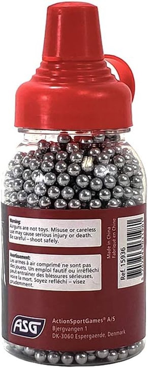 ASG Blaster .177 Caliber BBs - 0.35g Steel Airgun BBs in Round Speedloader Bottle | 1,500 Count