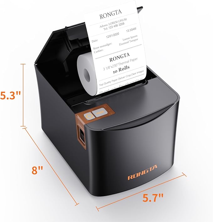 Rongta Thermal Receipt Printer, 80mm High-Speed POS Printer