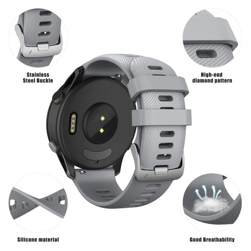 Compatible with Garmin Vivoactive 4S Bands, Quick Release Silicone Band 18mm Replacement for Garmin Venu 2S/Garmin Venu 3S/Active S/Vivomove 3S/Forerunner 265S/255S for Women Men