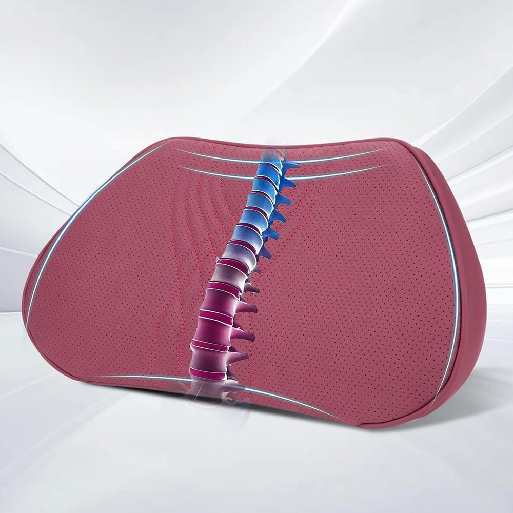 Lumbar Support Pillow for Driving Seat, Office Chair, Red, 1PC
