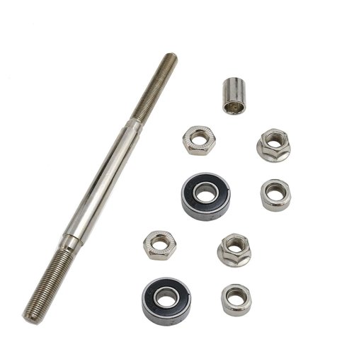 Meuey Lyot Rear Hub Axle Bike Axle Bicycle Axle 180mm/7.08inch Bicycle Multiple Speed Rear Hub Axle 3/8inch Sliver 26 tpi Hub Nut Washer Kit 1PCS
