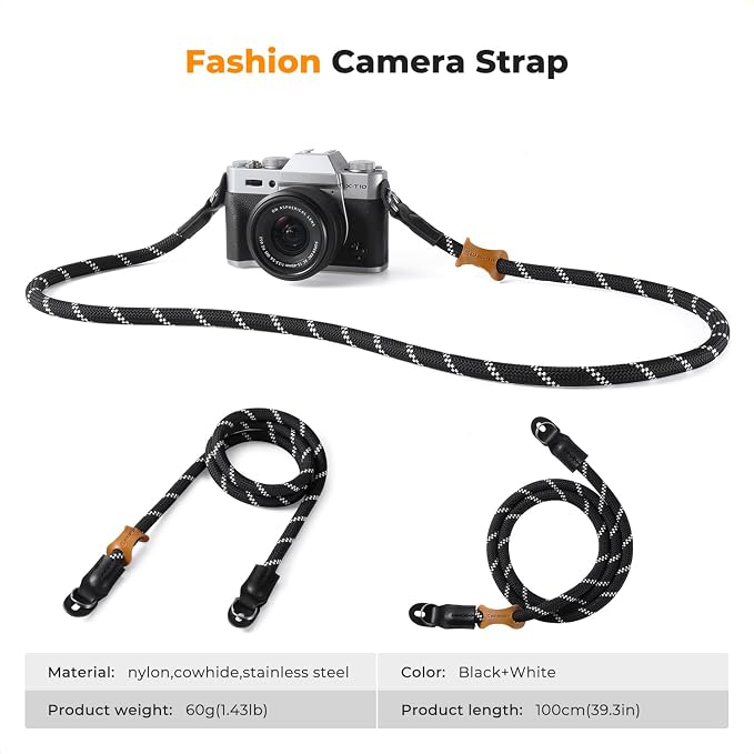 K&F CONCEPT Camera Neck Strap, 100cm Nylon Rope Camera Shoulder Strap