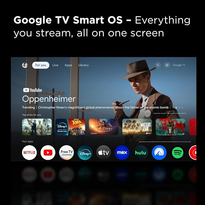 TCL Smart TV 55 inch 2025 55Q5K Google TV QLED 4K Google Assistant | Hands Free Voice Control | Alexa | VisionHDR10+| AiPQ | Micro Dimming | NITS350 | Panel 60 Hz (Renewed)
